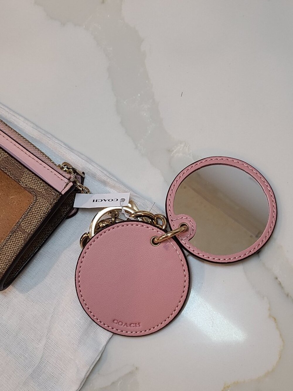 NWT Coach Mini Skinny ID Holder with matching mirror purse charm - Picture 4 of 10